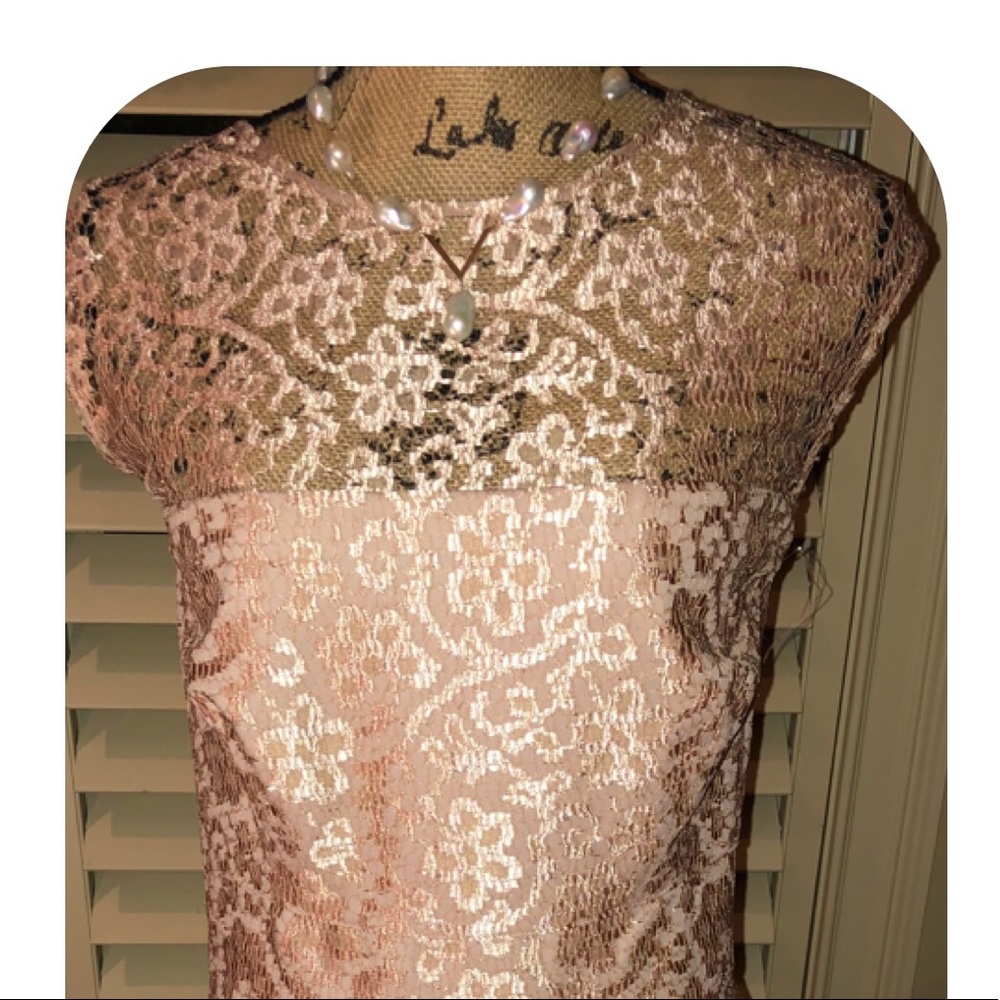 NEW Kay Unger New York Lace Overlay Dress  Sz16 - Picture 3 of 8